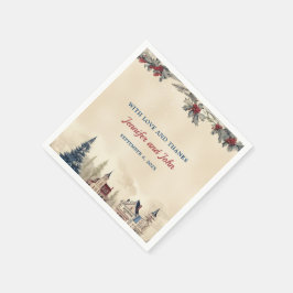 Romantische winter bruiloft servet