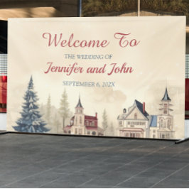 Romantische winter bruiloft spandoek