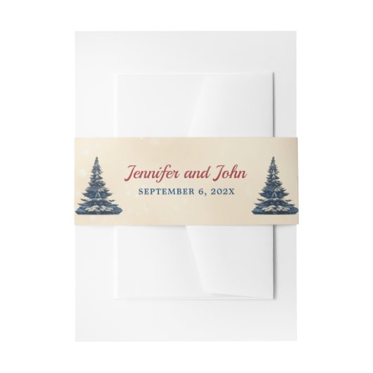 Romantische winter bruiloft uitnodigingen wikkel (Voorkant Voorbeeld)