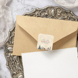 Romantische winter bruiloft vierkante sticker