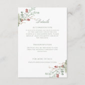 Romantische Winter Greenery Wedding Details Informatiekaartje (Voorkant)