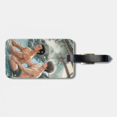 Romantische winter onsen bagagelabel (Achterkant horizontaal)