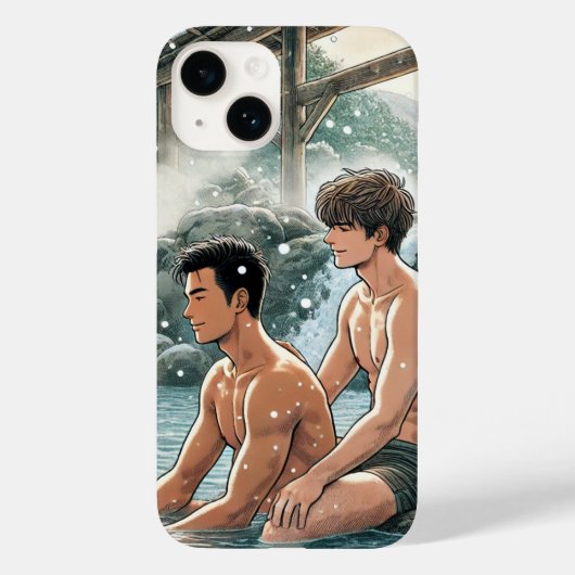 Romantische winter onsen Case-Mate iPhone case (Achterkant)