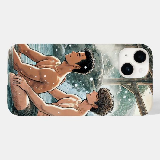 Romantische winter onsen Case-Mate iPhone case (Achterkant (horizontaal))