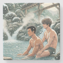 Romantische winter onsen