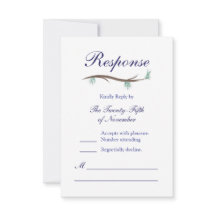 Romantische Winter Snow Tree Branches RSVP-kaart