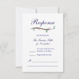 Romantische Winter Snow Tree Branches RSVP-kaart RSVP Kaartje