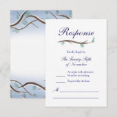 Romantische Winter Snow Tree Branches RSVP-kaart RSVP Kaartje (Voorkant / Achterkant)