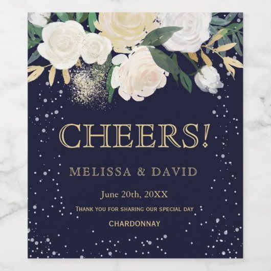 Romantische Winter Wijn Etiketten (Enkel label)