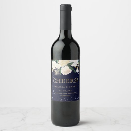 Romantische Winter Wijn Etiketten (Voorkant)