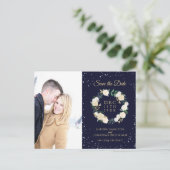Romantische Winter Wonderland Save the Date Aankondigingskaart (Staand voorkant)