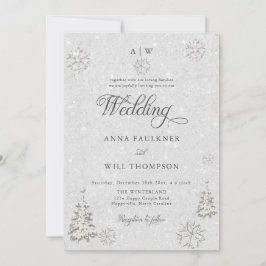 Romantische Winter Wonderland Sneeuwvlok Crest Bru Kaart