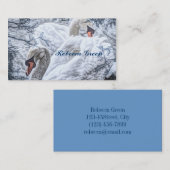 romantische wintermeer witte zwaan bruiloft visitekaartje (Voorkant / Achterkant)