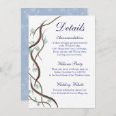 Romantische wintersneeuwboomtakken Details Kaart (Voorkant / Achterkant)