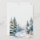 Romantische winterwoud bruiloft tafel zitkaart kaart (Achterkant)