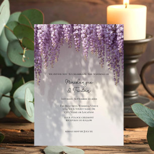 Romantische Wisteria Bruiloft Kaart