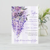 Romantische Wisteria Huwelijksuitnodiging Kaart (Staand voorkant)