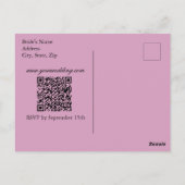 Romantische Wisteria Paarse QR-code bruiloft Briefkaart (Achterkant)