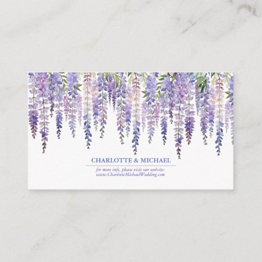 Romantische Wisteria Sprookje Bruiloft Mini RSVP-k Informatiekaartje (Achterkant)