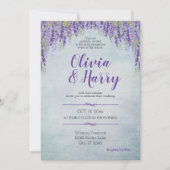 Romantische Wisteria Tuin Bruiloft Kaart (Voorkant)