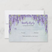 Romantische Wisteria Tuin Bruiloft RSVP Kaartje (Voorkant)