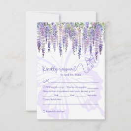 Romantische Wisteria & Vlindertuin Huwelijk RSVP