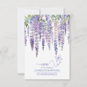 Romantische Wisteria & Vlindertuin Huwelijk RSVP (Achterkant)