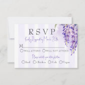 Romantische Wisteria Wedding Response Kaart (Voorkant)