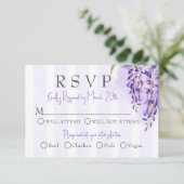 Romantische Wisteria Wedding Response Kaart (Staand voorkant)
