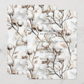 Romantische witte bloeiende boom bruiloft kaart (Voorkant / Achterkant)