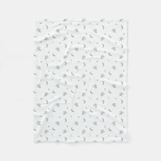 Romantische witte bloem fleece deken