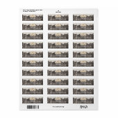 Romantische Witte Bloem & Parels Rustieke Hout Etiket (Full Sheet)