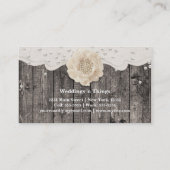 Romantische Witte Bloem & Parels Rustieke Houten B Visitekaartje (Achterkant)