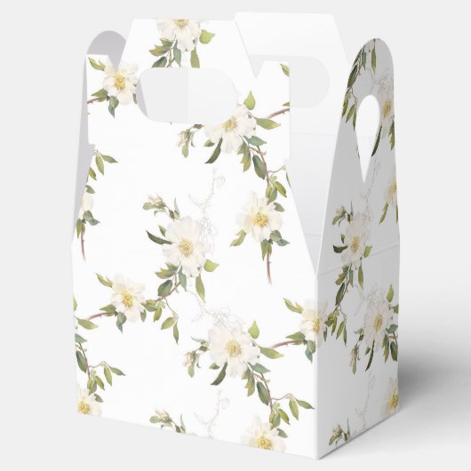 Romantische witte bloemen bedankdoosjes (Geopend)