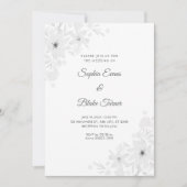 Romantische witte bloemen bloemenwitte bruiloft kaart (Voorkant)