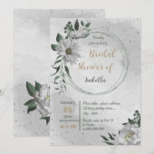 Romantische witte bloemen botanisch vrijgezellenfe kaart (Voorkant / Achterkant)