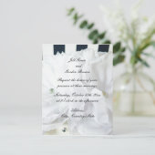 Romantische witte bloemen bruiloftsinvitaties kaart (Staand voorkant)