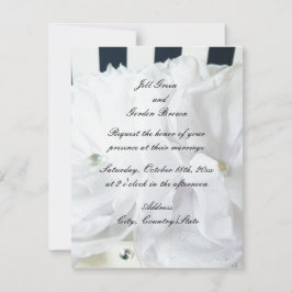 Romantische witte bloemen bruiloftsinvitaties kaart