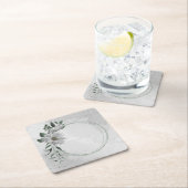 Romantische witte bloemen en groene bladeren bruil kartonnen onderzetters (Insitu)