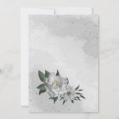 romantische witte bloemen geometrische bruiloft kaart (Achterkant)