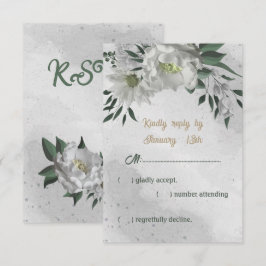 romantische witte bloemen grilly botanische bruilo RSVP kaartje