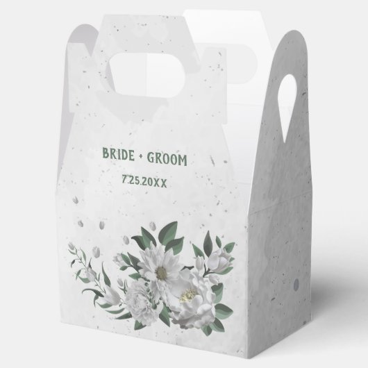 romantische witte bloemen grilly bruiloft bedankdoosjes (Geopend)