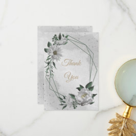 romantische witte bloemen grilly bruiloft bedankkaart