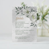 romantische witte bloemen grilly bruiloft informatiekaartje (Staand voorkant)