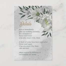 romantische witte bloemen grilly bruiloft informatiekaartje