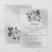 romantische witte bloemen grilly bruiloft informatiekaartje (Voorkant / Achterkant)