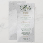 romantische witte bloemen grilly bruiloft menu (Voorkant / Achterkant)