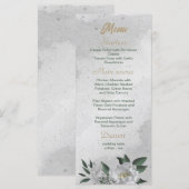 romantische witte bloemen grilly bruiloft menu (Voorkant / Achterkant)