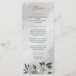 romantische witte bloemen grilly bruiloft menu