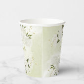 romantische witte bloemen groen papier bekers (Rechts)